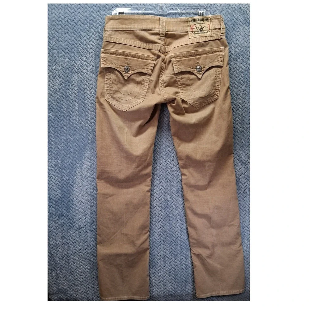 True Religion Ricky Straight Leg Corduroy Pants Tan Khaki Mens 31x34 Bootcut